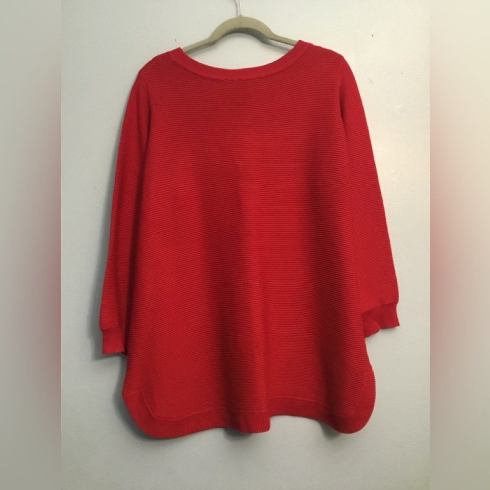 Cyrus Bold Red Ribbed Sweater - Picture 2 of 14